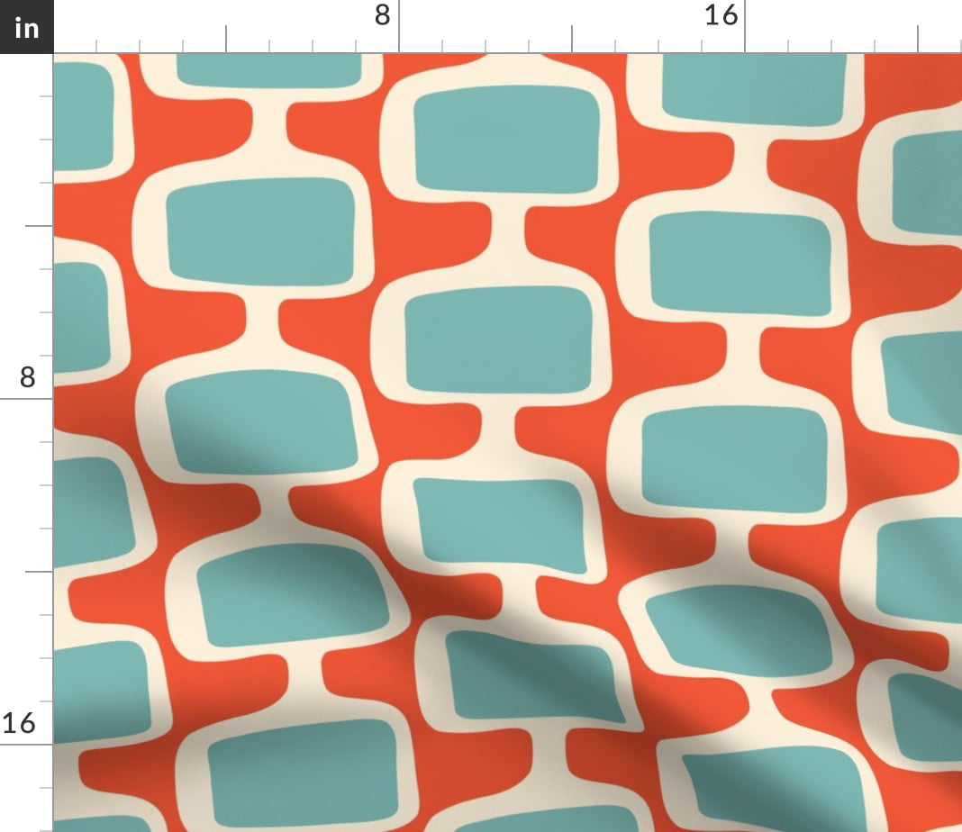Vintage Inspired Mid-Century Modern Retro Spoonflower Fabric by the Yard 