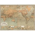 thumbnail image 1 of 1870 Map of the World on Mercator Projection - CANVAS or PRINT WALL ART, 1 of 1