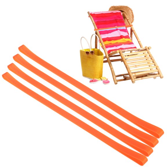Uxcell 4-Pack Towel Bands for Beach Chairs, Reusable Beach Towel Clips Elastic Windproof Strap Holder for Cruise Ship/Pool Chairs/Vacation Essentials/Christmas Gifts[Orange]