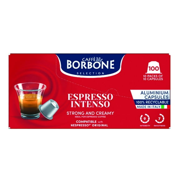 100-pack - Caffè Borbone capsules (compatible with Nespresso® machines) - Intenso