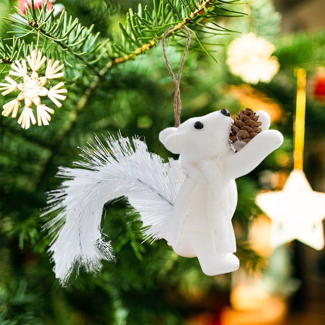xihome Adorno navideño colgante de ardilla artificial para rbol de Navidad, decoracin creativa de espuma para colgar en fiestas