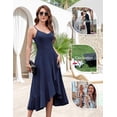 thumbnail image 4 of Women's Cocktail Party Dress, Formal Wedding Guest High Low Dress, Fit Flare Holiday Prom Dress, 4 of 11