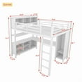 thumbnail image 3 of Luckynote Full Size Metal Loft Bed, Heavy Duty Frame with Wardrobe, L-Shaped Desk, Storage Cubes and Shelves, White, 3 of 10