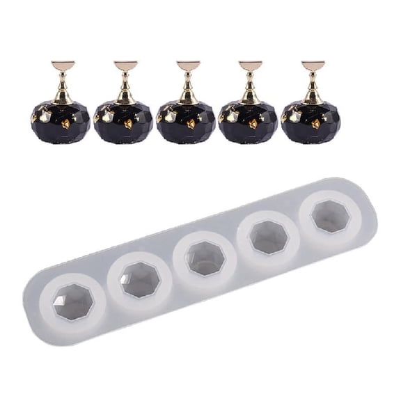 ZPAQI Resin Nail Display Stand Mold Crystal Epoxy Mold DIY Nail Practice Holder Mold