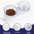 thumbnail image 3 of Bols Double pour Chat, Bols pour Chat Inclinés à 15° Bol d'Alimentation pour Chat Bol Surélevé Bol Surélevé pour Chat avec Support pour Chats et Chiens, 3 of 7