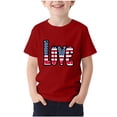 thumbnail image 1 of T-Shirt pour Enfants, Imprimé de la Fête de l'Indépendance à Manches Courtes et Col Rond, Haut Décontracté et Polyvalent pour Garçons et Filles de 3 à 15 Ans, 1 of 5