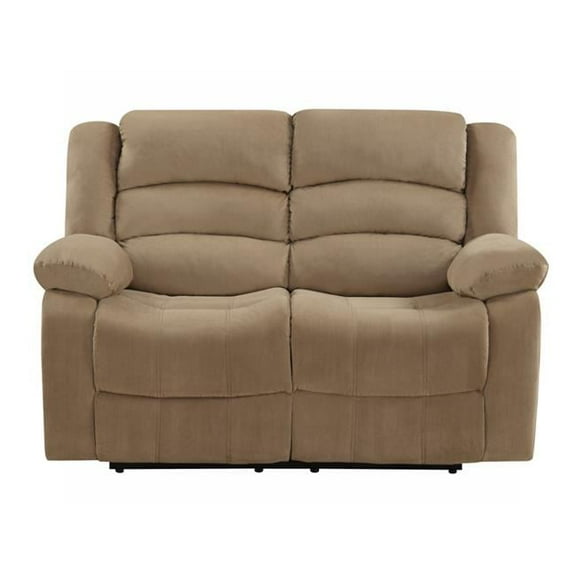 40 in. Contemporary Beige Fabric Loveseat