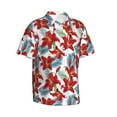 thumbnail image 3 of Xecao Lilies Flowers print Hawaiian shirt - a stylish short-sleeve button-down for men, perfect for casual beach and tropical outings., 3 of 9