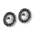 thumbnail image 2 of 14k White Gold Shared Prong Black Diamond Halo Stud 10mm Earring Jacket 0.72 Ct., 2 of 3