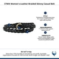 thumbnail image 4 of CTM  Leather Braided Skinny Casual Belt (Women), 4 of 4