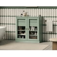 thumbnail image 2 of 100% Solid Wood 32" Bathroom Cabinet with Clear Glass Doors, 2-Drawers and Adjustable Shelves, 2 of 5
