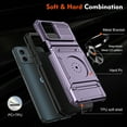 thumbnail image 6 of Designed for Moto G 5G (2023) Card Holder Case with 360°Rotatable Ring Holder Kickstand,2-Layer Heavy Duty Shockproof Rugged Hybrid Hard PC Soft Rubber Case For Motorola Moto G 5G (2023),Violet, 6 of 7
