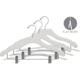 thumbnail image 4 of International Hanger Wooden Wavy Combo Hanger, White Finish with Chrome Hardware, Box of 100, 4 of 4