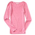thumbnail image 2 of Aeropostale - Camiseta bÃ¡sica de manga larga jaspeada para mujer, rosa, mediana Aeropostale Camiseta bÃ¡sica, 2 of 2