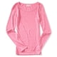 thumbnail image 2 of Aeropostale - Camiseta bÃ¡sica de manga larga jaspeada para mujer, rosa, mediana Aeropostale Camiseta bÃ¡sica, 2 of 2