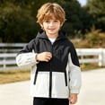 thumbnail image 6 of Cethrio Boys Hooded Jackets, Long Sleeve Outdoor Casual Lightweight Kids Windbreaker Black Size 5-6 T, 6 of 7