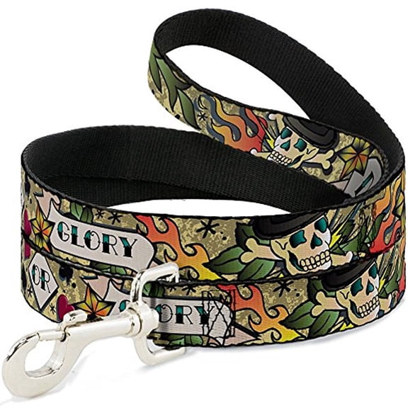 Buckle-Down DL-W30412 Death Or Glory Tan Dog Leash