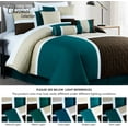 thumbnail image 5 of Chezmoi Collection 7-Piece Medallion Patchwork Comforter Set, King, Teal/Beige/Brown, 5 of 9