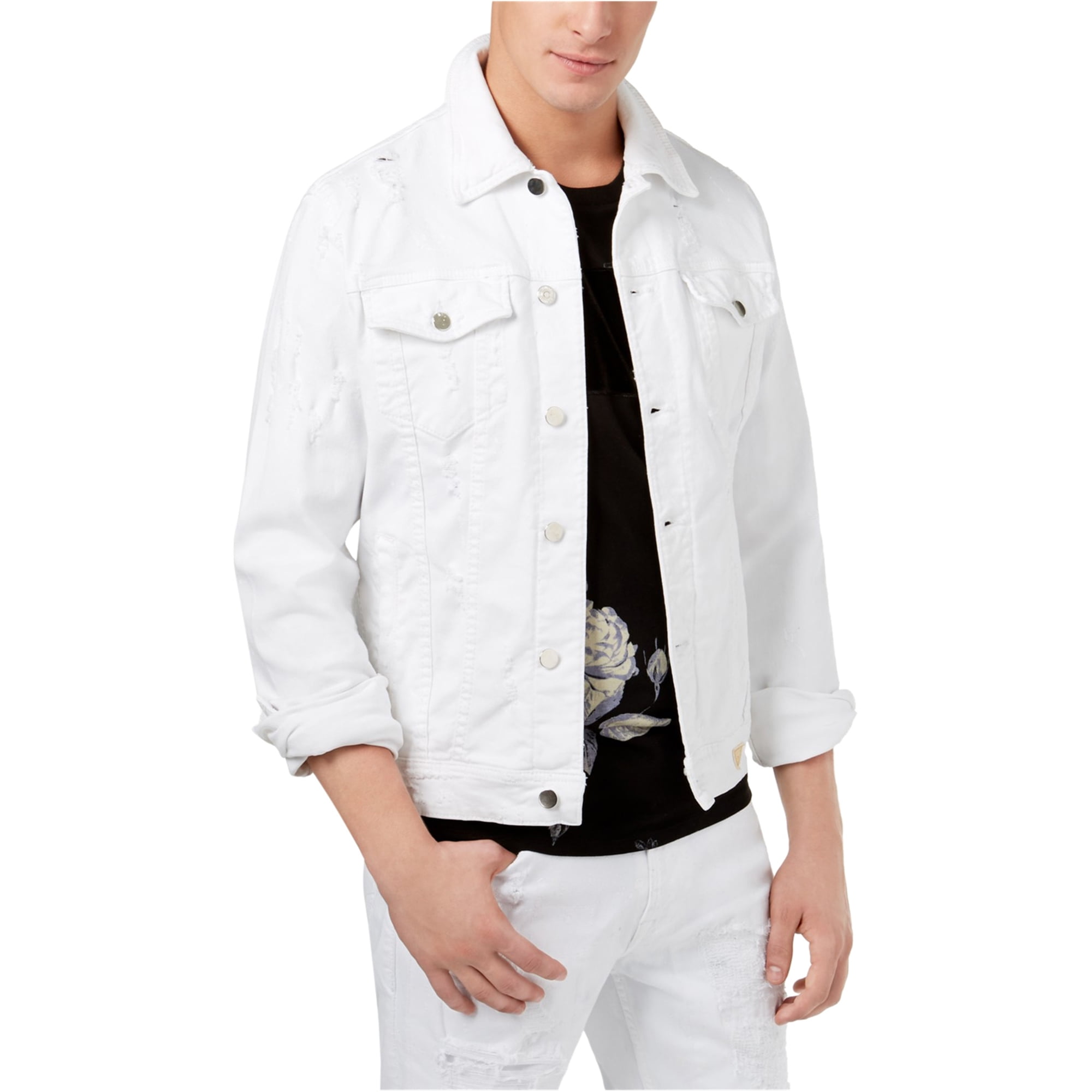guess white denim jacket
