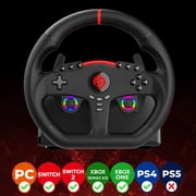 Subsonic – Superdrive 270 GT Steering Wheel - Dual stick LED racing wheel, 270° rotation, with pedals and paddle shifters. For Switch 2 / Switch, PS4, PC and Xbox – Black