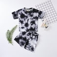 thumbnail image 4 of LYMAYTER Baby Toddler Boys Girls Tie Dye Shorts Set Summer Short Sleeve T-Shirt Tops Elastic Waist Shorts Outfit Sets for 1-5T, 4 of 11