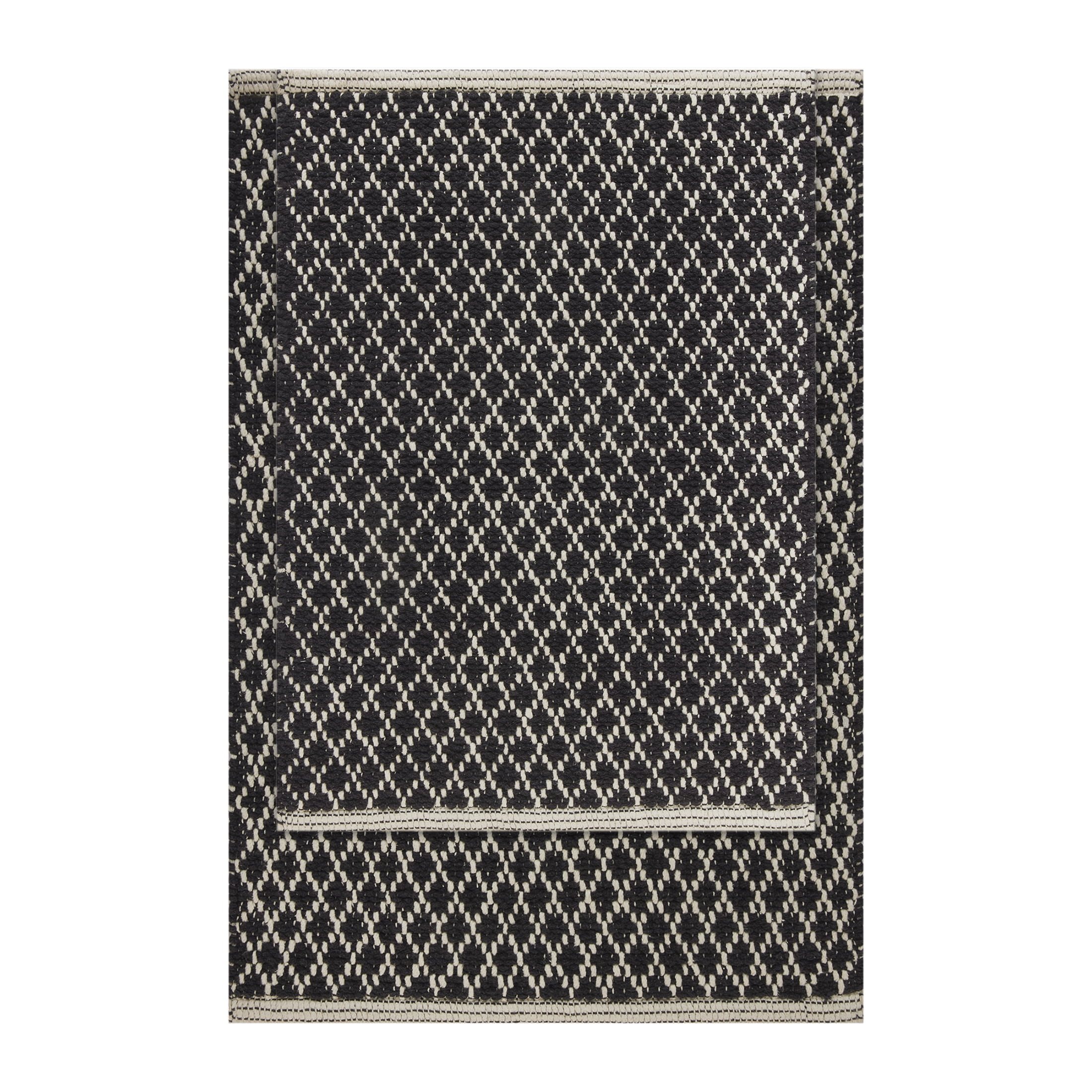 Better Homes & Gardens Gray Cotton Diamond Pattern Bath Rug Set, 17x24 & 20x30 Inches, 2 Piece
