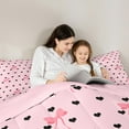 thumbnail image 4 of Castle Fairy Kawaii Bowknot Bedding Comforter Set 7pcs for Kids Teens Adults,Black Pink Queen Bedding Sets Super Cozy,Kawaii Polka Dots Queen Sheet Sets,Luxury Bedroom Decor,Reversible, 4 of 8