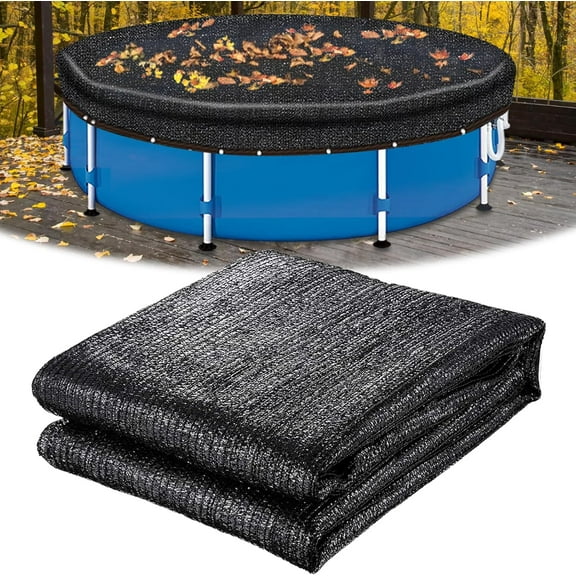 Pool Leaf Net Cover 24 ft Round, Fine Mesh Leaf Net for Above Ground Pool, Winter Pool Cover 24 ft Round Above Ground, Cover Size: 27-Feet Dia (Includes 3-feet Overlap), Black