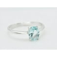 thumbnail image 3 of Aquamarine ring Oval cut gemstone engagement ring 925 sterling silver ring, 3 of 5