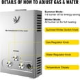 thumbnail image 6 of Tankless Water Heater LPG Propane with Digital Display, 4.3GPM 6L Portable Instant Hot Gas Water Heater for Indoor and Camping, 6 of 8