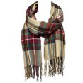 thumbnail image 4 of Wrapables® Plaid Print Long Winter Warm Scarf and Beanie Hat Set, Red / Green + Cream Beanie, 4 of 7