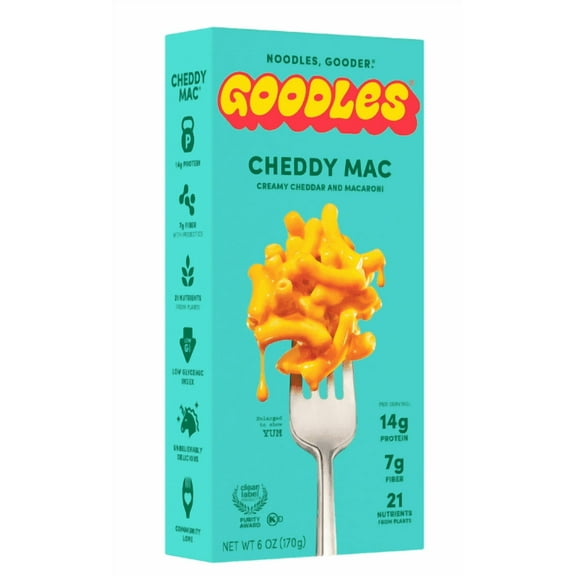 Goodles Mac & Cheese Cheddy Mac Noodles, Cheddar, Ziti, Shelf-Stable, 6 oz (Pack of 4)