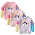 thumbnail image 2 of Partying Girls Cute Rainbow Sweater Coat Photo Shoo Daily Wear Autumn Heart-knit, 2 of 9