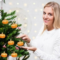 Darzheoy 12 Pack Halloween Pumpkin Balls Ornaments - Christmas Decor, Matte Finish Hanging Pendants for Tree, Party, Home, Thanksgiving & Holidays Decoration, Orange