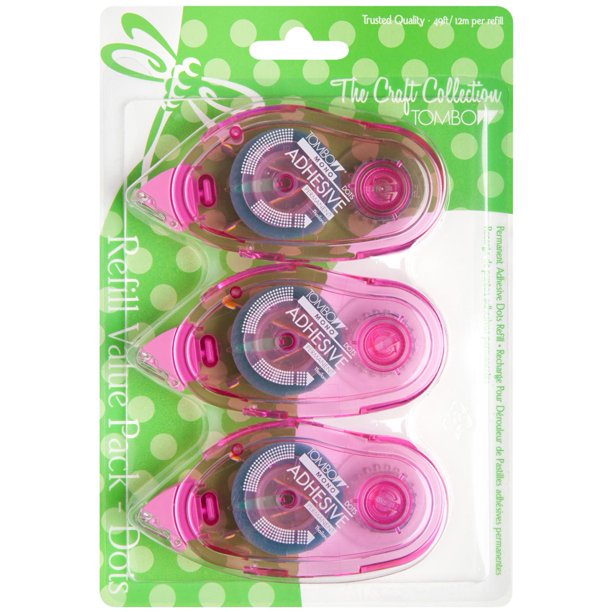 Tombow 62149 Mono Adhesive Dot Runner, 3Piece Refill Value Pack