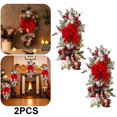 thumbnail image 1 of Guirnalda Brillante Corona Navidad Al Revés Con Tira LED Color Rojo 2 Uds., 1 of 9