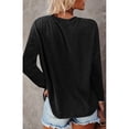 thumbnail image 6 of Shirts for Women Spring Round Neck Pocket Split Long Sleeve Casual Loose Top T Shirt Long Sleeve T Shirt, 6 of 6