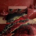 thumbnail image 2 of Manfei Watercolor Marble Bedding Full Comforter Set, Gold Black Red Down Comforter, Modern Mountain Fluid Bedding Sets Full with Comforter, Ultra Soft Bedroom Decorative, 3 Pieces Reversible, 2 of 7