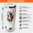 thumbnail image 2 of Floral Personalized Initial 'V' 20oz Tumbler for Women, Custom Coffee Travel Mug with Lid, Flower Art Stainless Steel Cup, Birthday Present, Wedding Keepsake, 2 of 6