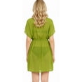 thumbnail image 2 of HAPPY BAY Women's Beachwear Swimsuit Coverups for Women Summer Bikini Sheer Chiffon Cover up Dress Bathing Suit Swim Beach Cover ups for Swimwear XL-XXL Solid Plain, Ivy Green, 2 of 5
