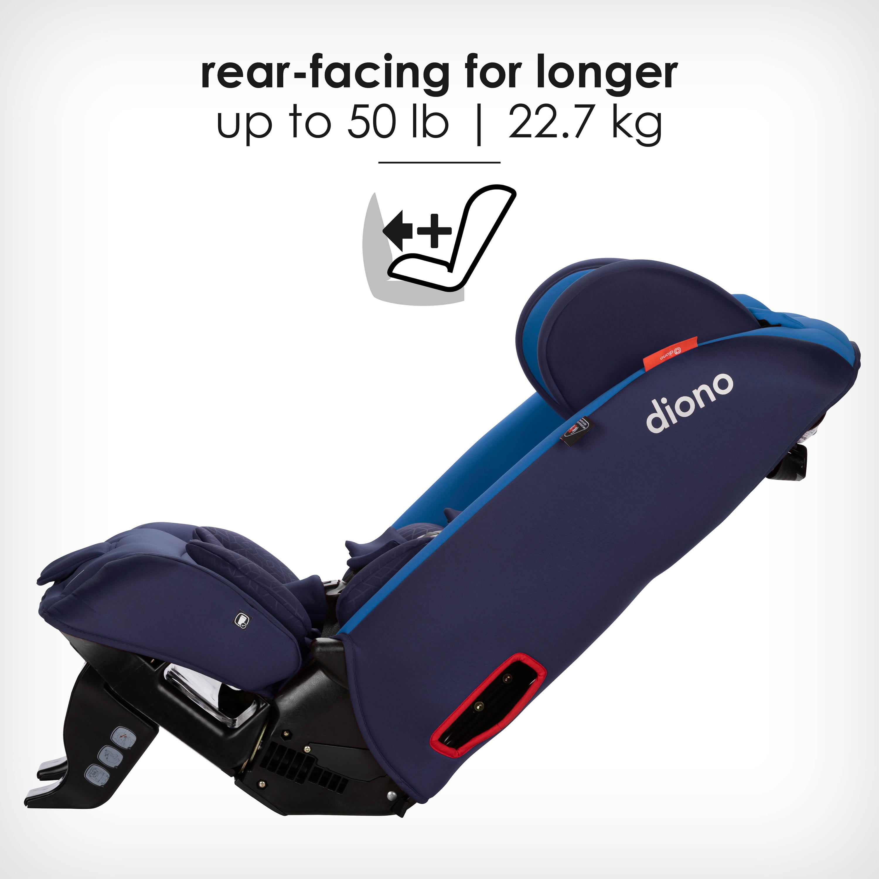 Diono Radian 3RXT All-in-One Convertible Car Seat, Slim Fit 3 Across, Blue