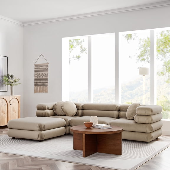 Jubilee 4-Piece Sectional Sofa in Taupe