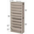 thumbnail image 2 of Wall File Organizer, 10-Tier Hanging Mail Organizer, Wall Mount File Holder with 4 Side Hooks, Industrial Mail and Storage Organizer, Wooden Vertical Hanging Holder for Office, Greige, 2 of 18