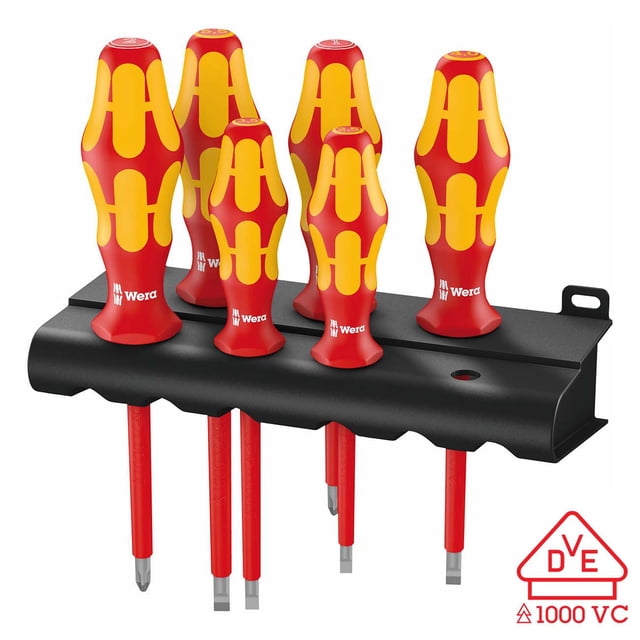 Juego de destornilladores aislados Wera con soporte (juego de 6 piezas)