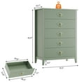 thumbnail image 1 of Kojooin Commode Cannelée pour Chambre, Commode de Rangement en Bois à 5 Tiroirs de 42,9 Po de Hauteur avec Design Ondulé Moderne et Poignées en Métal, 1 of 8