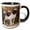 Black/White, variant on 3drose, Usa, New Mexico. Two Pugs Standing Together on a Rock Looking at You., 11oz Two-tone Black Mug