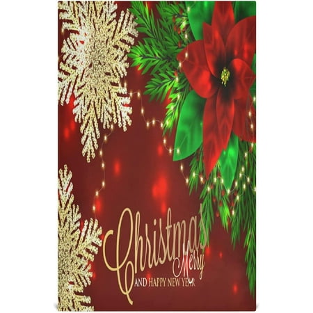 

Christmas Poinsettia and Snowflakes Decorative Kitchen Dish Towels Set of 6 Soft and Absorbent Kitchen Hand Towels Home Cleaning Towels Dishcloths 18 x 28 Inch 162