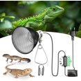 thumbnail image 1 of Dome Heat Lamp with Reflector, Dimmer and Timer, 100W E27 Terrarium Heat Lamp, 5.5 Inch Reflector Lamp Holder for UVA, UVB, and Infrared Bulbs (Bulb Not Included), 1 of 5
