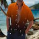 thumbnail image 1 of Blusa y camisa de manga corta con cuello vuelto Camisa casual para hombre Camisa de bolos vintage de manga corta Camisas de verano de playa cubana Camisa con botones Blusa para hombre Poliéster, 1 of 5