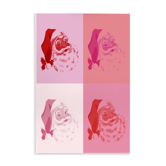 Stupell Industries Mid-Century Pop Style Pink Santa Claus Wall Plaque Art, 13 x 19, by Lil' Rue